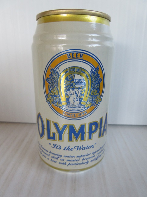 Olympia - white w blue ltrs - tapered top - Pabst/Lehigh Valley - Click Image to Close